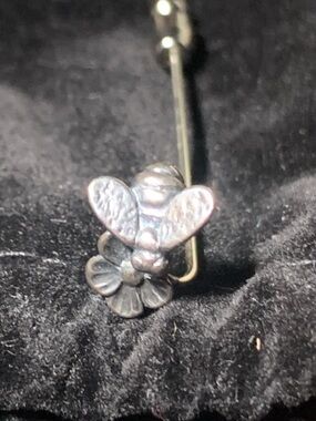 Avery Silver Bee and Flower Brooch Pin